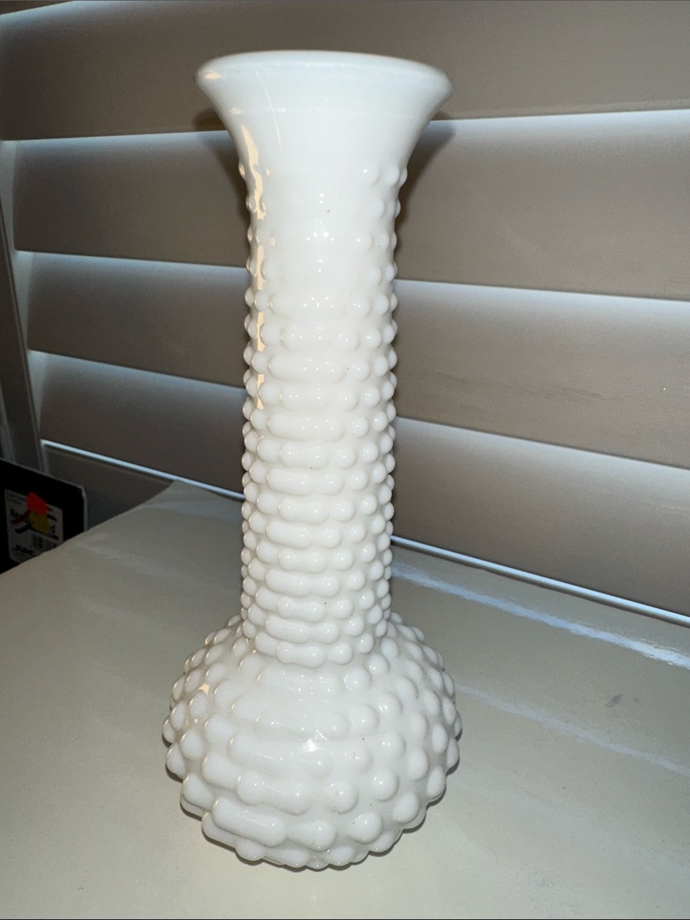 Vintage White Hobnail Milk Glass Vase - Elegant Home Accent